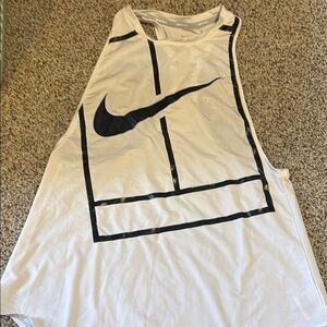 Nike White Tank Top with Black Logo